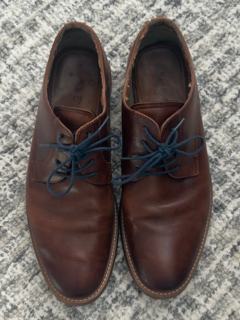 Men's Aldo Brown Leather Derby Dress Shoes